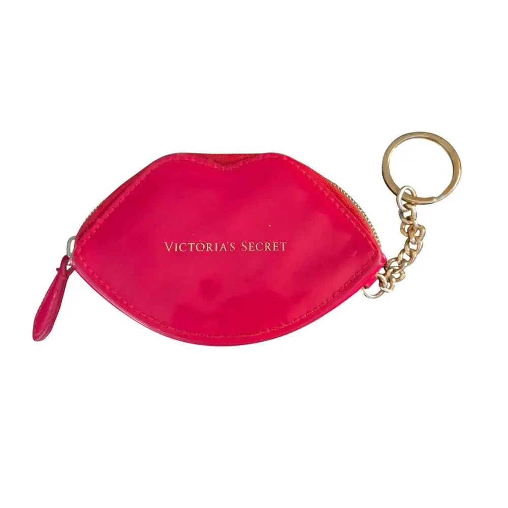 Victoria's Secret Patent Red Lip Coin Purse Y2K Keychain